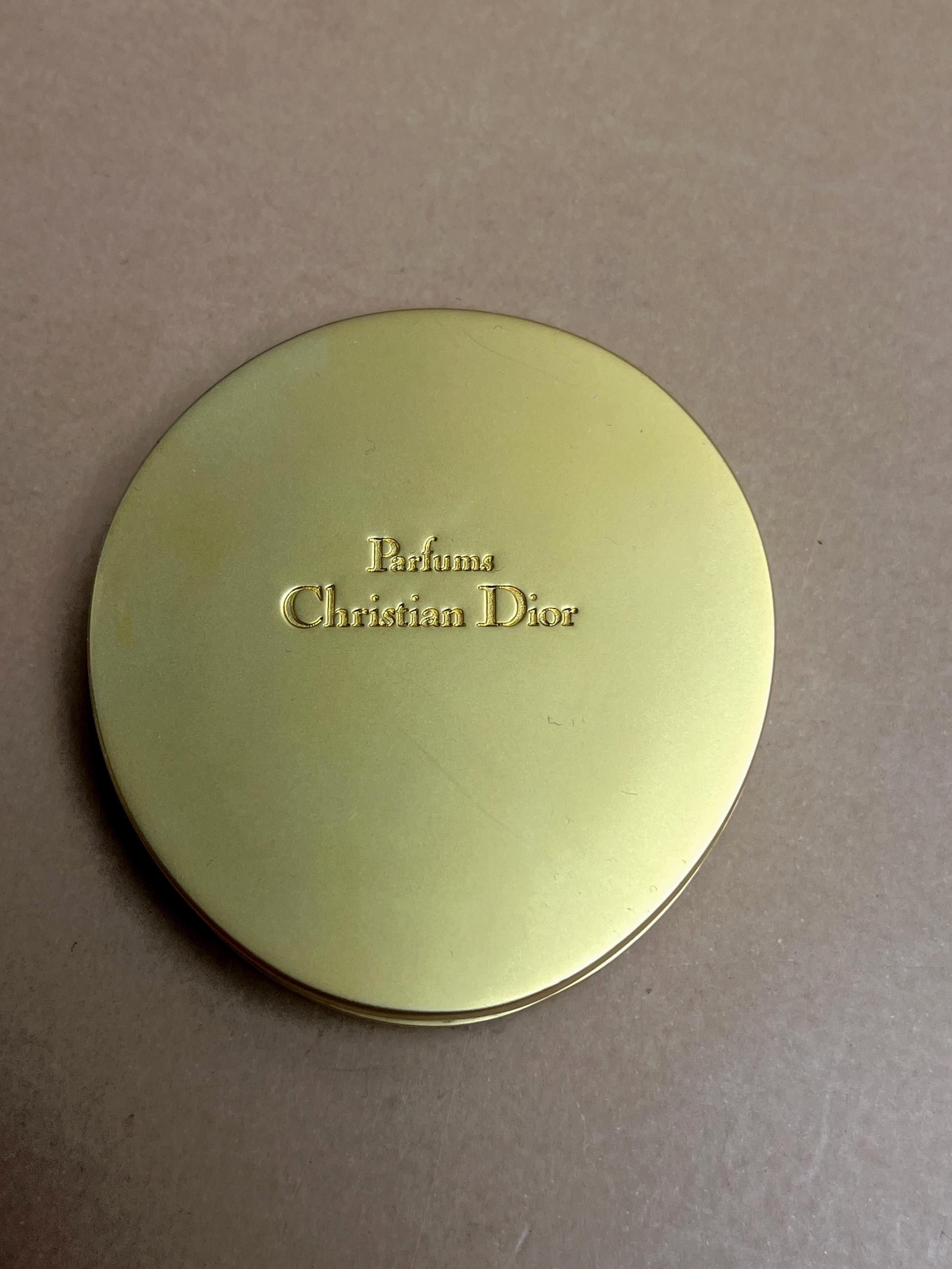 Vintage Christian Dior Heart Compact Mirror: Gold-plated