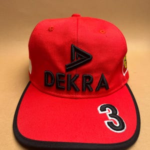 Vintage Ferrari F1 Cap: Michael Schumacher DEKRA #3, 1990s Motorsport Snapback