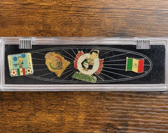 メキシコ代表サッカーピンバッジ4個セット｜1986年ワールドカップ風バッジ