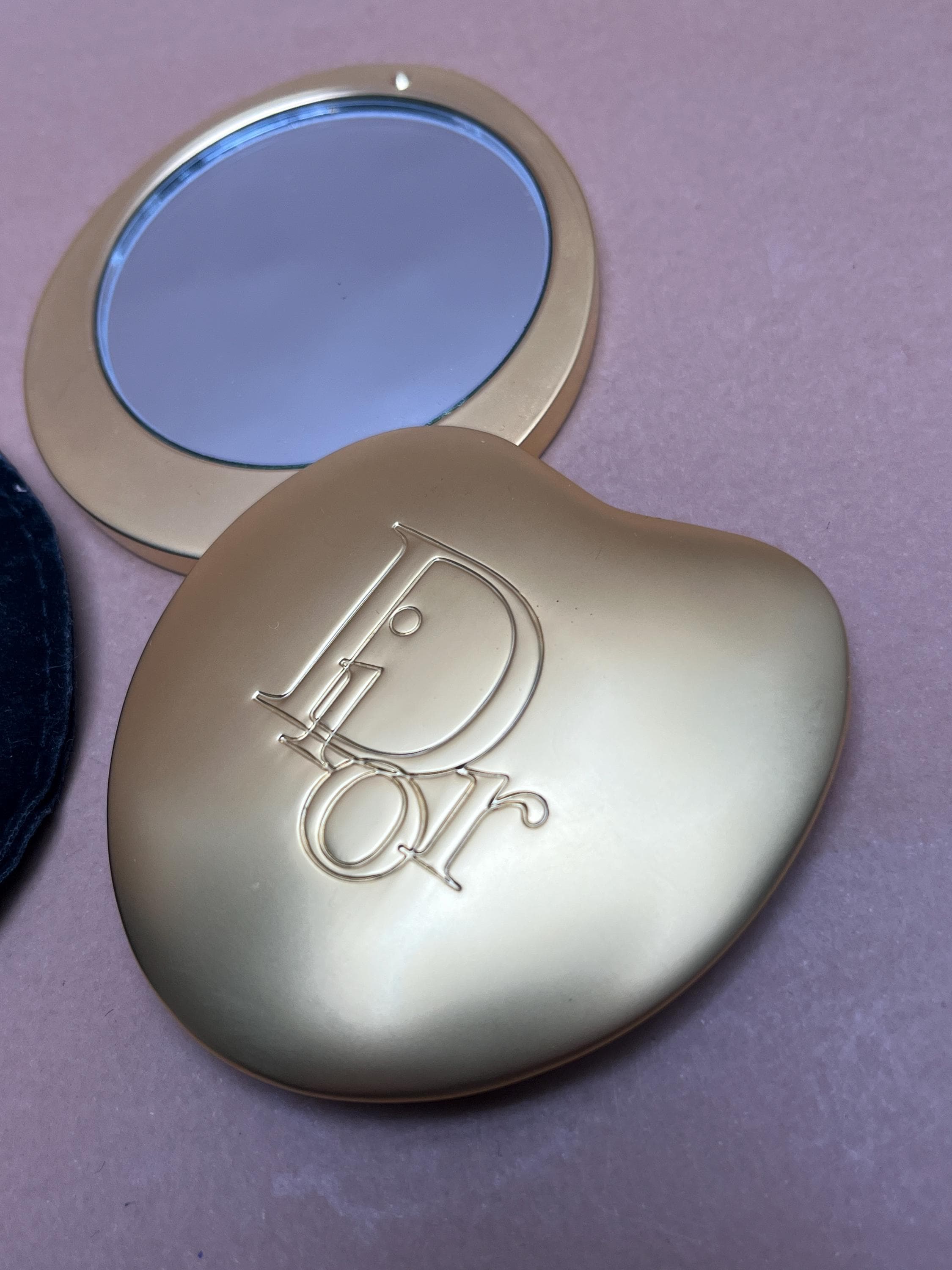 Christian Dior Heart Compact Mirror Gold Tone Vanity Pouch - Etsy