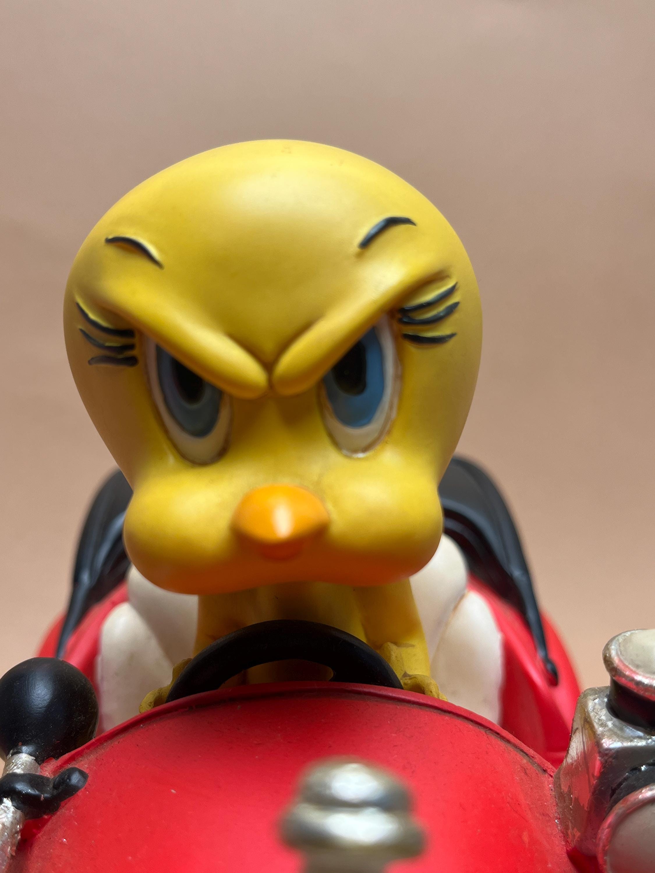 Vintage 2004 Tweety Bird Red Car Resin Figure Official Warner Bros