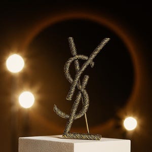 Vintage Yves Saint Laurent Brooch: 1980s YSL Gold-Tone Logo Pin