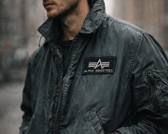 Alpha Industries Vintage USAF B15 Bomber Jacket Medium Blue Made