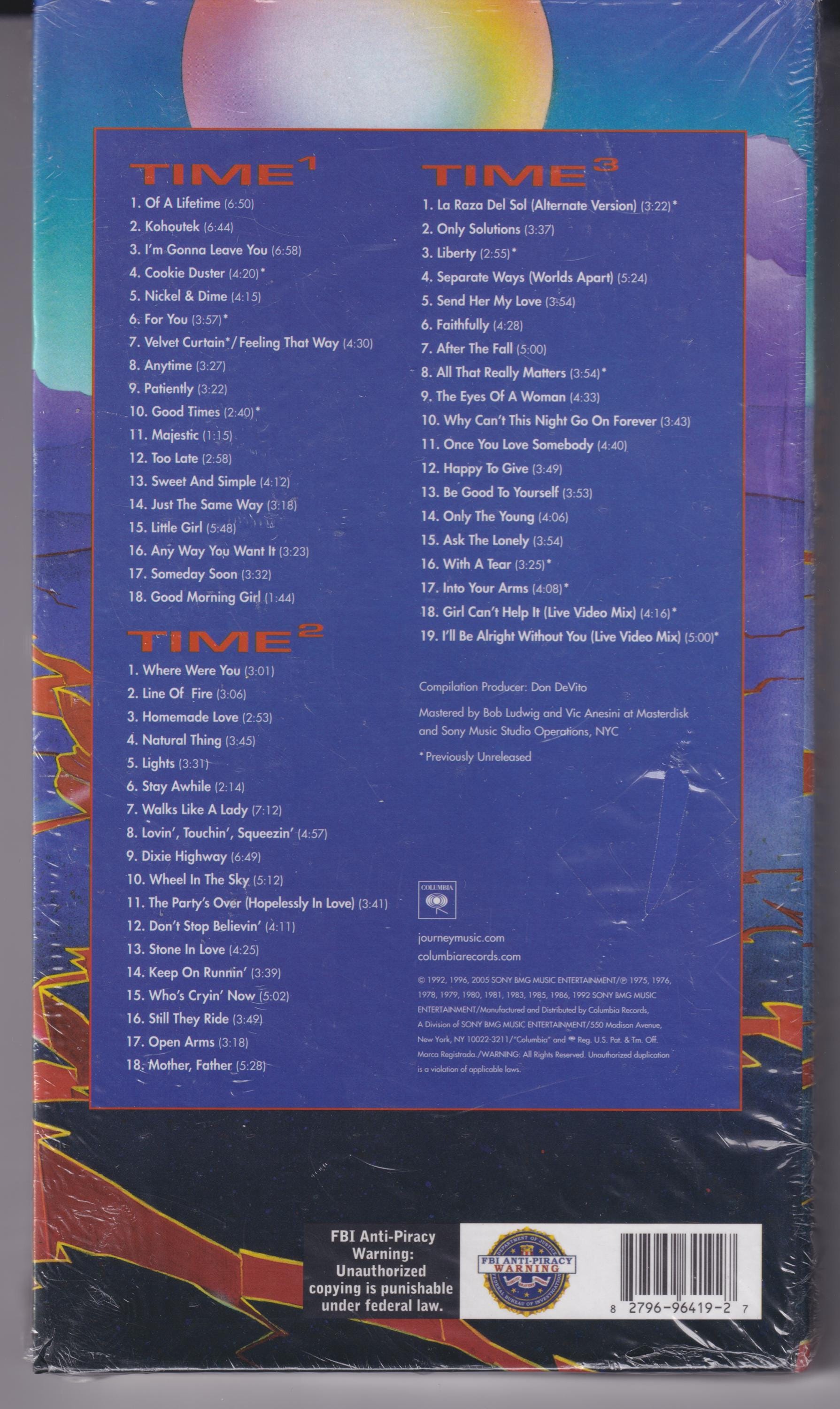 Journey Time 3 1992 3CD Box Set Sealed Columbia Sony Deluxe Book