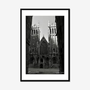 Gothic Church Architecture Photography - Black and White Historic Wall Art | Cathedral Decor | Printable