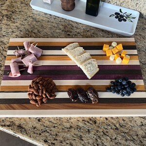 Hard Maple Wood Cutting Board: Osage Orange, Wenge, Purple Heart