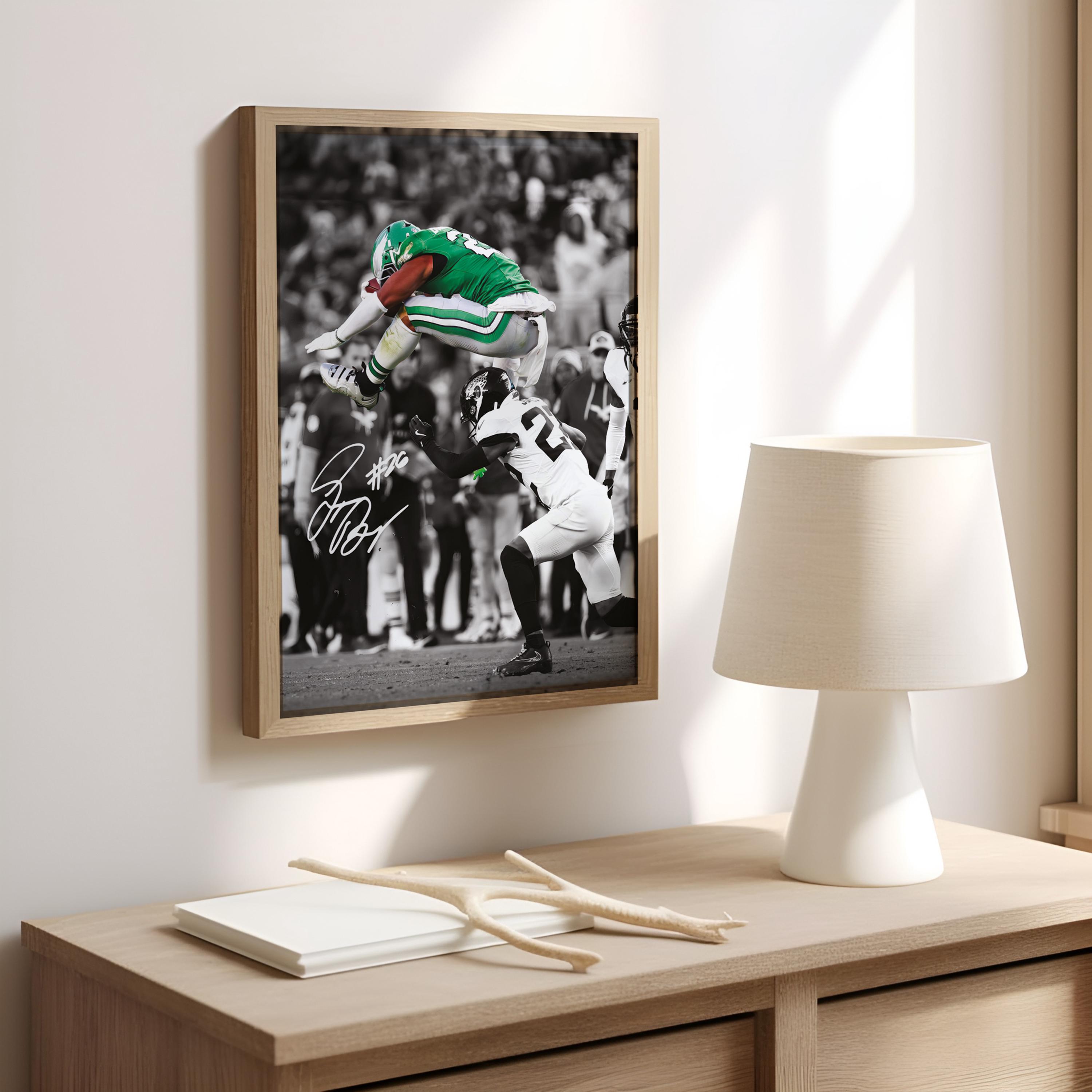 Saquon Barkley Poster, Philadelphia Eagles Print, NFL Poster, Bedroom