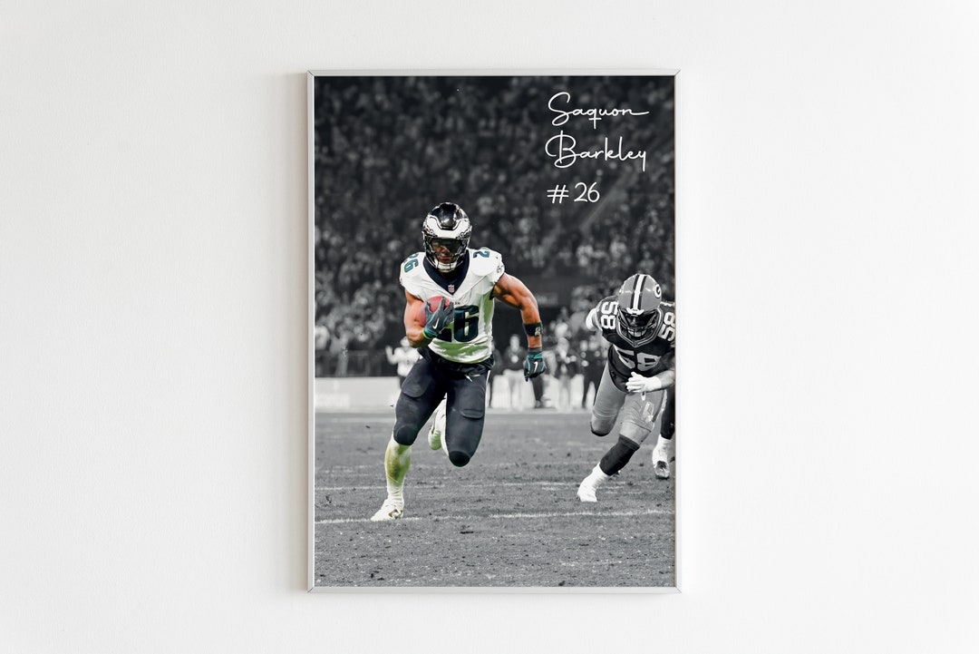 Saquon Barkley Poster, Philadelphia Eagles Print, NFL Poster, Bedroom