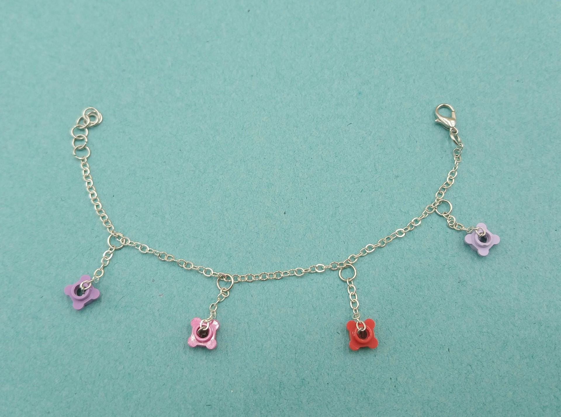 Lego Jewellery Homemade Flower Charm Bracelet. Etsy UK