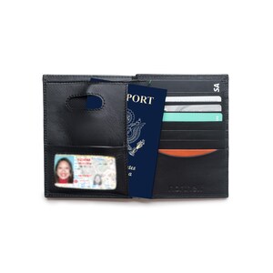 Cartera de cuero plegable para hombre