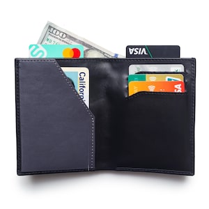 Cartera de cuero plegable para hombre