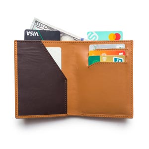 Cartera de cuero plegable para hombre