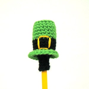 St. Patrick's Day Eraser Cover Crochet Pattern Pencil Topper PDF INSTANT DOWNLOAD image 1