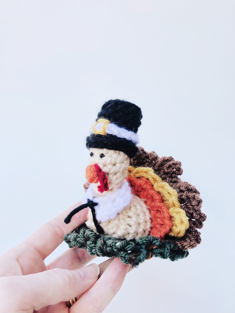 Fall Crochet Pattern Thanksgiving Crochet Pattern Crochet Turkey Crochet Pilgrim Bath Scrubbie Pattern PDF INSTANT DOWNLOAD image 1