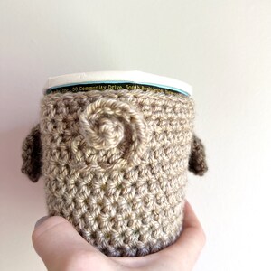 Pug Ice Cream Cozy Pint Sized Crochet Pattern, pug dog lover crochet, handmade gift idea image 2