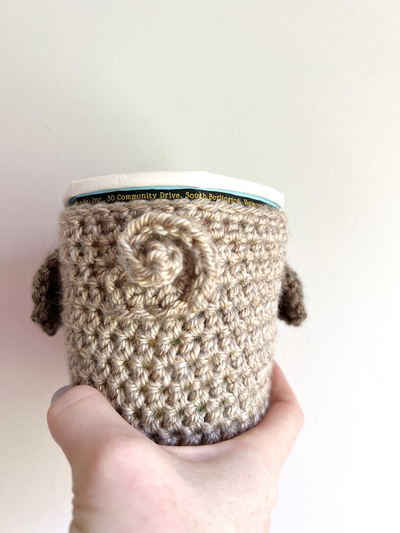 Pug Ice Cream Cozy Pint Sized Crochet Pattern, pug dog lover crochet, handmade gift idea image 2