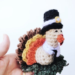 Fall Crochet Pattern Thanksgiving Crochet Pattern Crochet Turkey Crochet Pilgrim Bath Scrubbie Pattern PDF INSTANT DOWNLOAD image 2