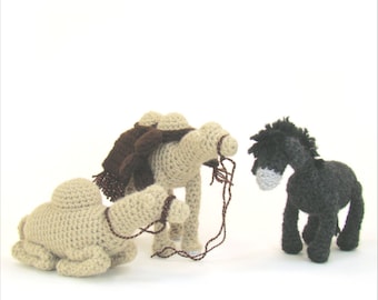 Camels and Donkey Crochet Pattern: Christmas Nativity Creche (PDF)