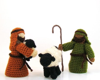 Shepherd and Sheep Crochet Pattern Christmas Toy Nativity PDF INSTANT DOWNLOAD