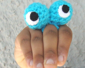 Finger Puppet Crochet Pattern Googly Eye Ring PDF INSTANT DOWNLOAD