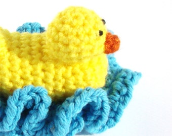 Crochet Duck Pattern - Baby Gift  - DIY Bathroom Decor - Washcloth Pattern