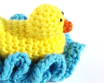 Crochet Duck Scrubbie Pattern: DIY Bath Toy (PDF Pattern)