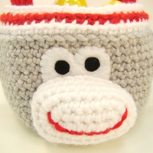 Basket Crochet Pattern Monkey Crochet Pattern Sock Monkey Easter Basket Halloween Crochet Pattern PDF INSTANT DOWNLOAD image 5