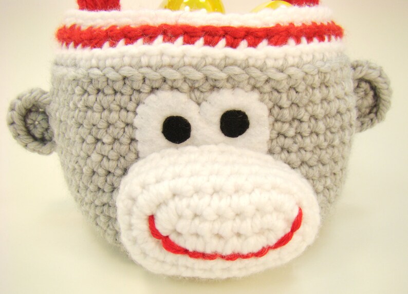 Basket Crochet Pattern Monkey Crochet Pattern Sock Monkey Easter Basket Halloween Crochet Pattern PDF INSTANT DOWNLOAD image 5