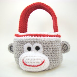 Basket Crochet Pattern Monkey Crochet Pattern Sock Monkey Easter Basket Halloween Crochet Pattern PDF INSTANT DOWNLOAD image 2