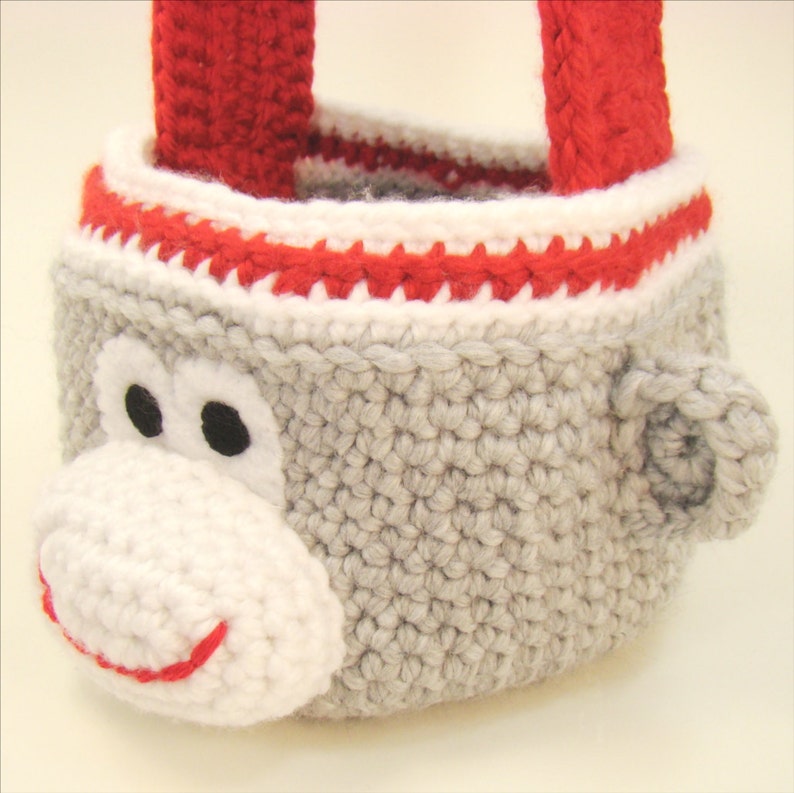 Basket Crochet Pattern Monkey Crochet Pattern Sock Monkey Easter Basket Halloween Crochet Pattern PDF INSTANT DOWNLOAD image 3