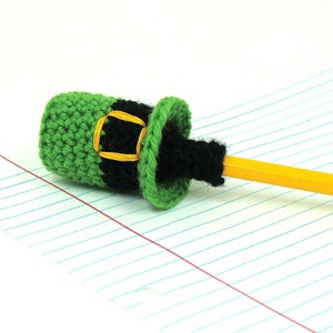 St. Patrick's Day Eraser Cover Crochet Pattern Pencil Topper PDF INSTANT DOWNLOAD image 3