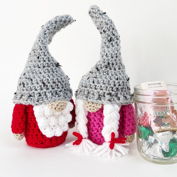 Gnome Mason Jar Couple Crochet Pattern PDF