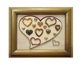 Framed Jewelry Art Hearts In Heart