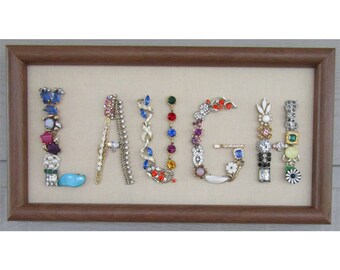 Framed Jewelry Art Sign 'Laugh'