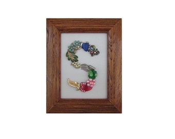 Framed Jewelry Art Letter S Original
