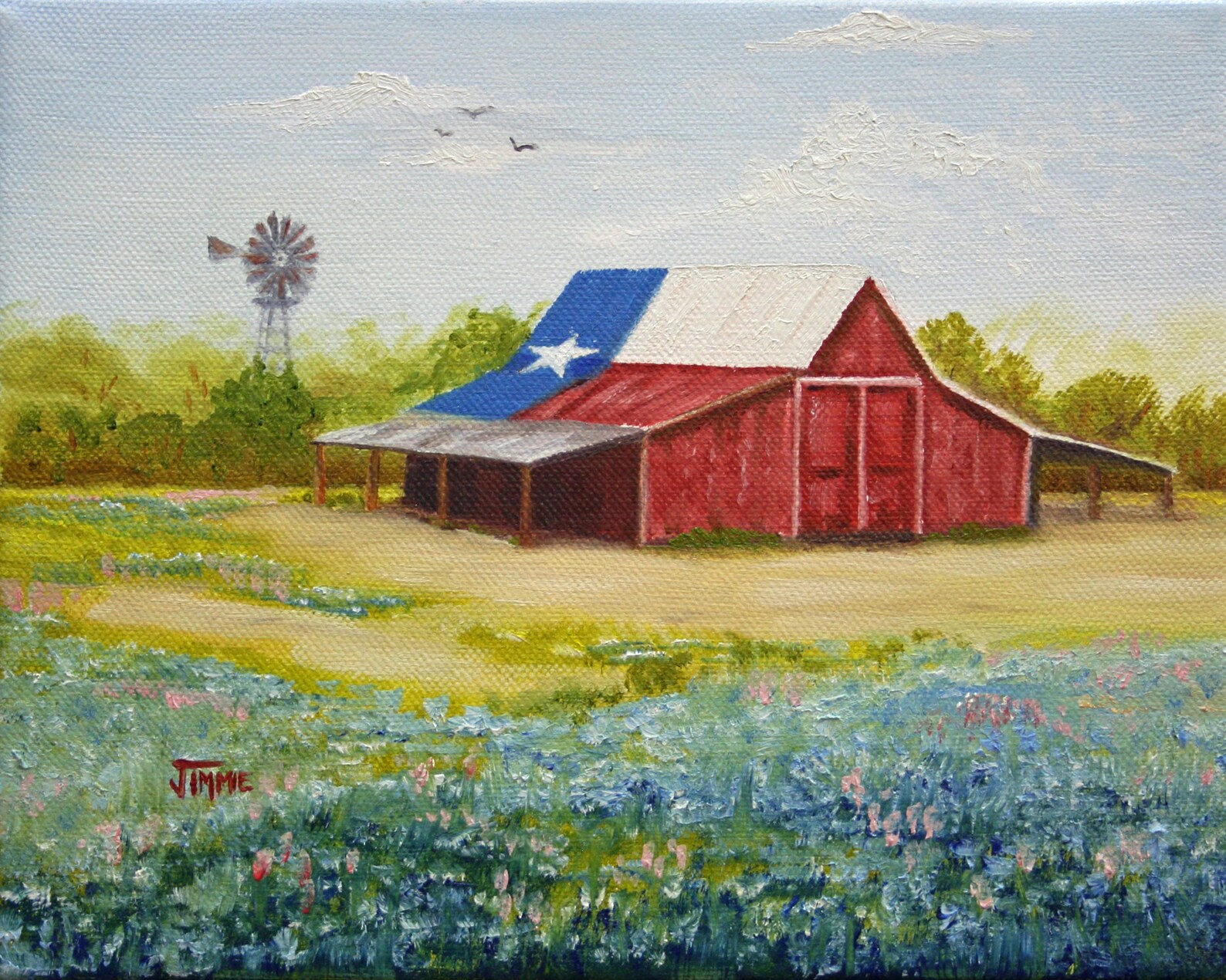 Texas Hill Country Barn Print of a Painting by Jimmie Etsy