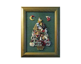 Framed Jewelry Art Christmas Tree