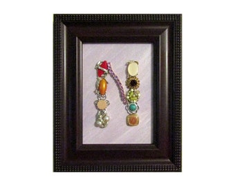 Framed Jewelry Art Letter N