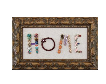 Framed Jewelry Art Sign 'Home'