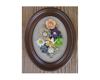 Framed Jewelry Art Bouquet With Bling