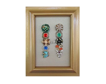 Framed Jewelry art Letter H Handcrafted