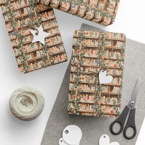Cottagecore Wrapping Paper | Vintage Book Lover Wrapping Paper| Cute Gift Wrap