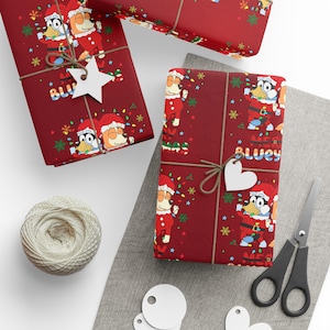 Carta da regalo natalizia Bluey Famiglia Bluey Merry Blueymas Bambini Natale