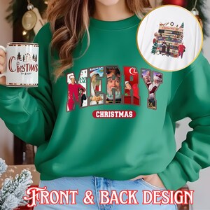 Merry Christmas Sweatshirt Christmas Movie Design 90s Favorites Womens Christmas