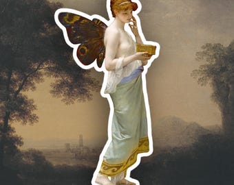 Sticker Psyche met de doos met Proserpina, renaissancesticker