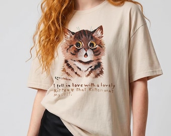 Koszulka unisex Louis Wain, Zakochałem się w pięknym kotku, a tym kotkiem byłem ja