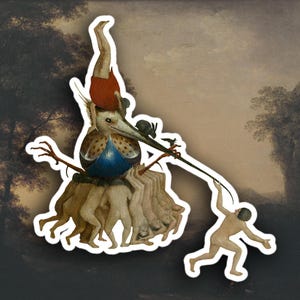 Pegatina de El Bosco, pegatina de El Jardín de las Delicias, pegatina de Historia del Arte
