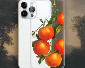 Vintage Oranges illustration iPhone case, Botanical Clear Case for iPhone®