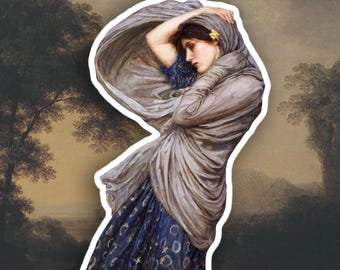 John William Waterhouse - Boreas sticker, Pre Raphaelite Aesthetic sticker