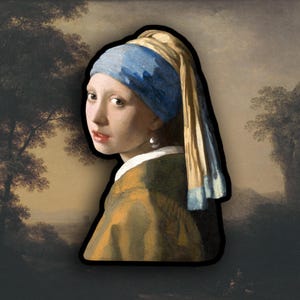 Adesivo La ragazza con l'orecchino di perla, adesivo Storia dell'arte